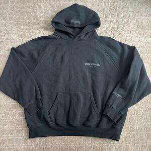 Fear of God FOG Essentials Hoodie Men’s XL Black Stretch Limo Pull Over